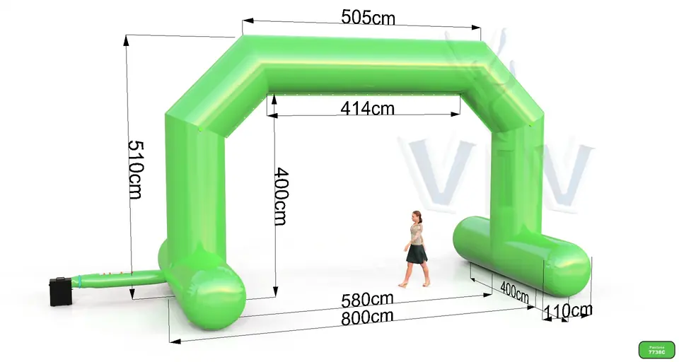 Diagonal gate self standing commercial promotional inflatable gate
