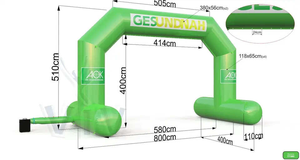 Diagonal gate self standing AOK commercial promotional inflatable gate
