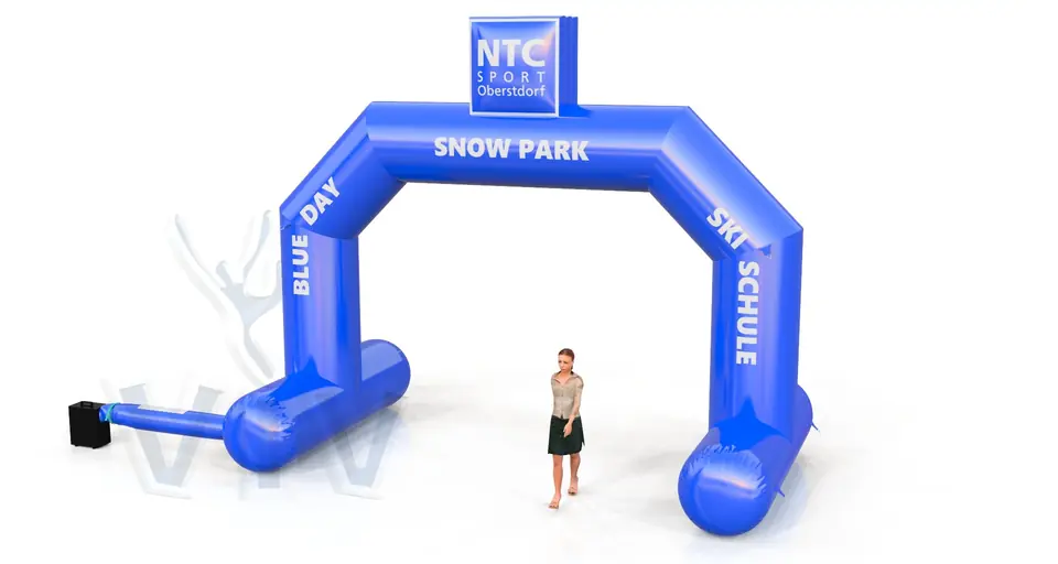 Diagonal gate self-standing NTC commercial promotional inflatable gate