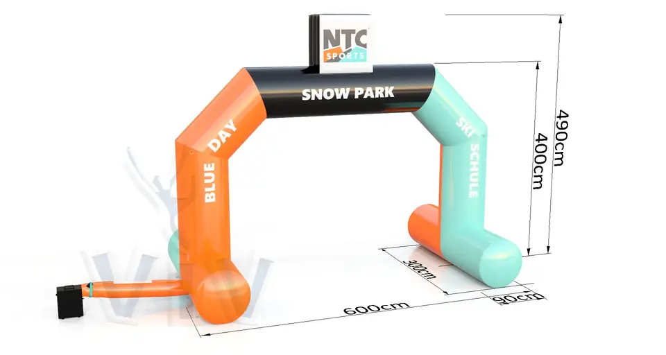 Diagonal gate self-standing NTC commercial promotional inflatable gate