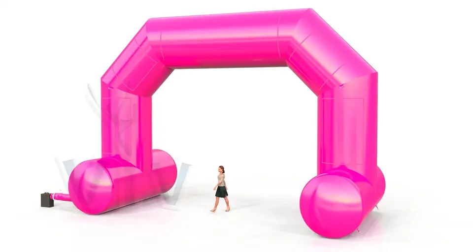 Diagonal self-standing gate 10 m commercial promotional inflatable gate