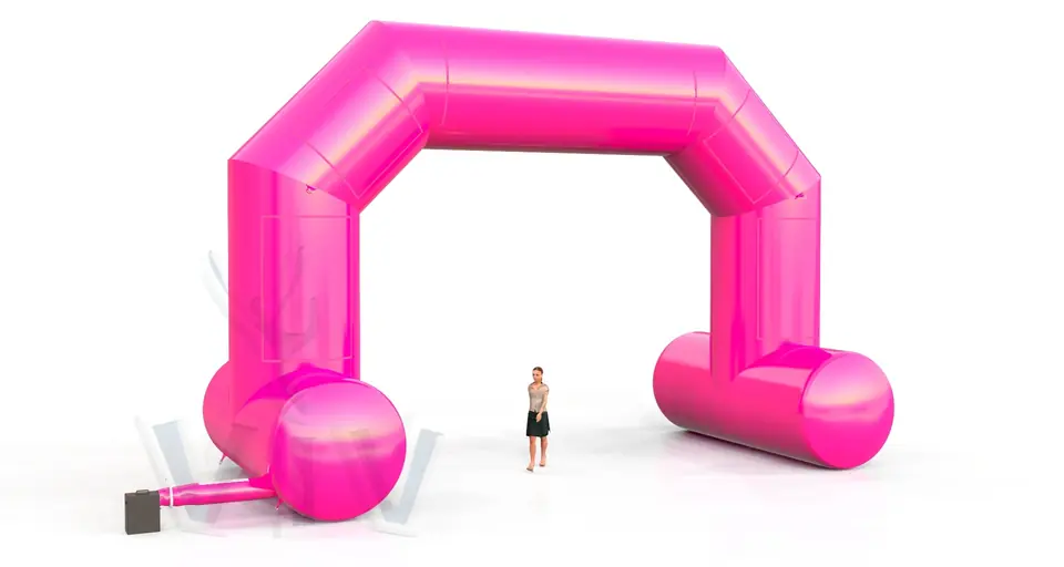 Diagonal self-standing gate 10 m commercial promotional inflatable gate