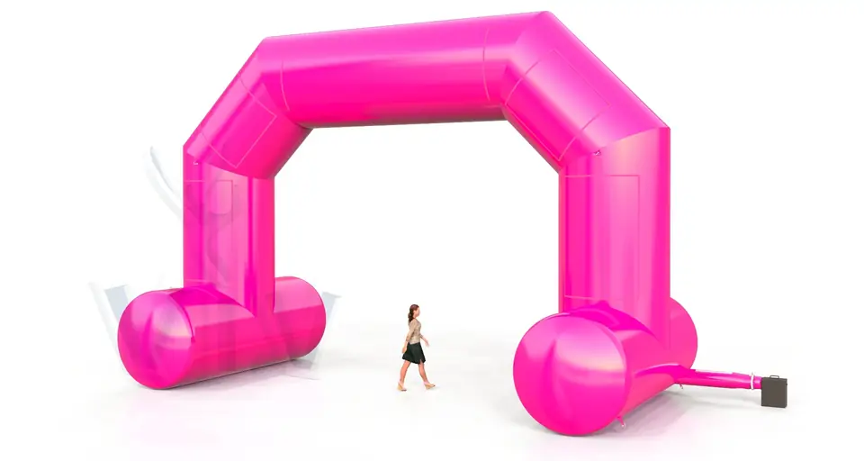 Diagonal self-standing gate 10 m commercial promotional inflatable gate