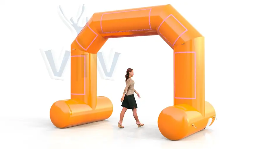 Diagonal self-standing gate 4 m commercial promotional inflatable gate