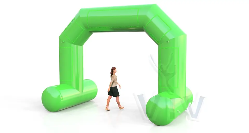 Diagonal self-standing gate 5 m commercial promotional inflatable gate