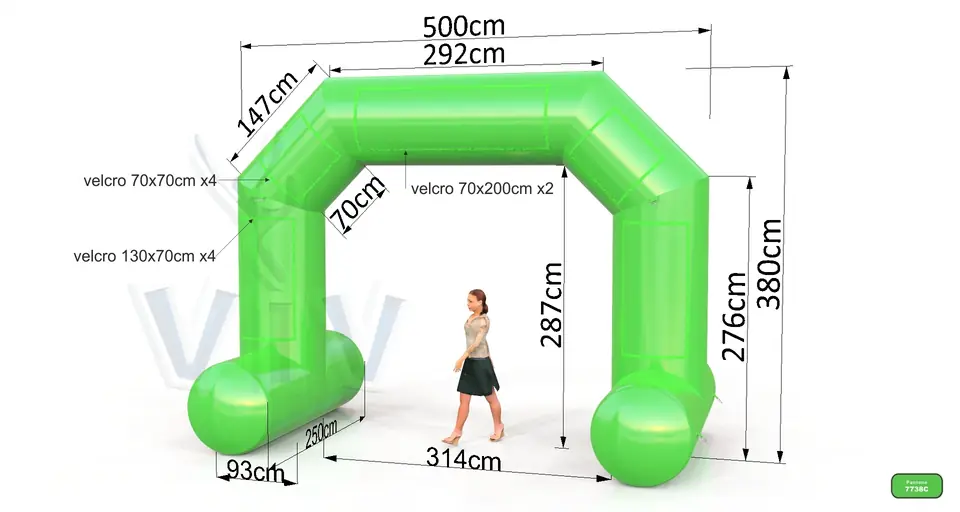 Diagonal self-standing gate 5 m commercial promotional inflatable gate