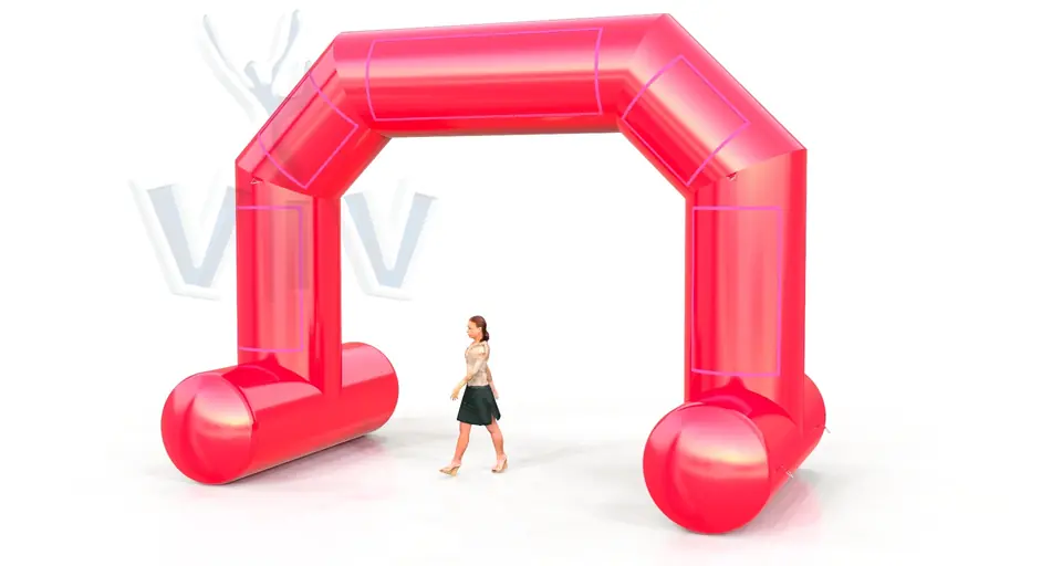 Diagonal self-standing gate 6 m commercial promotional inflatable gate