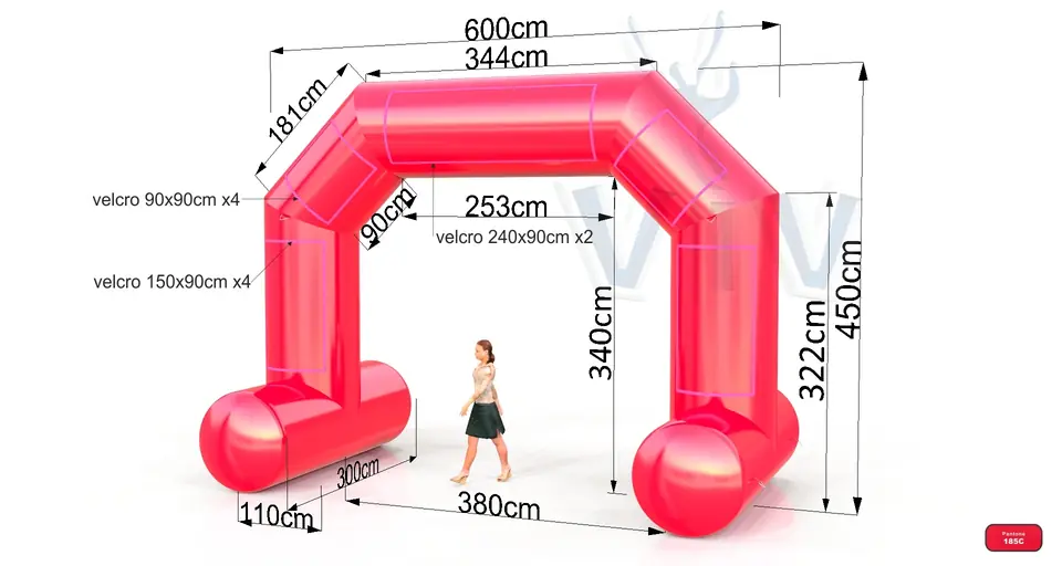Diagonal self-standing gate 6 m commercial promotional inflatable gate