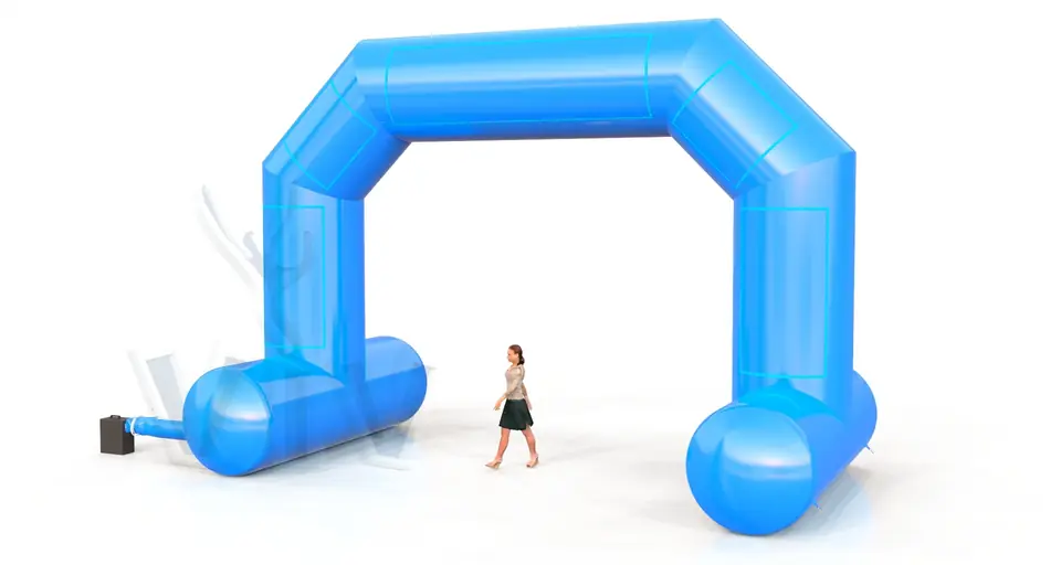 Diagonal self-standing gate 8 m commercial promotional inflatable gate