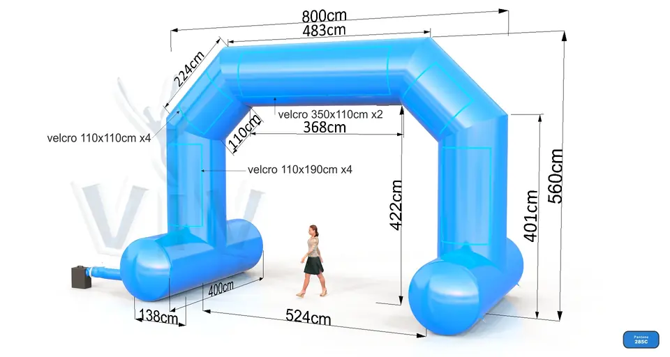 Diagonal self-standing gate 8 m commercial promotional inflatable gate