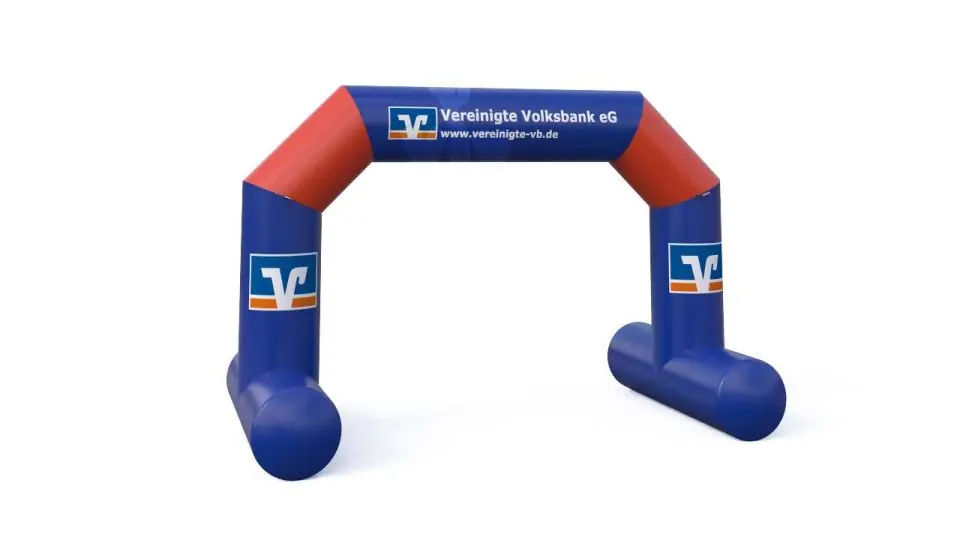 Diagonal self-standing gate "Volksbank" - Collection Volksbank commercial promotional inflatable gate