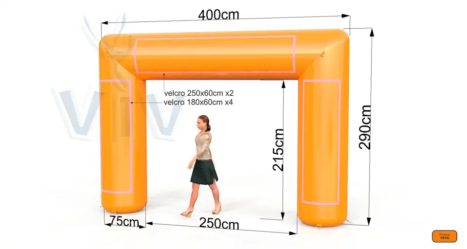Rectangular gate 4 m commercial promotional inflatable gate