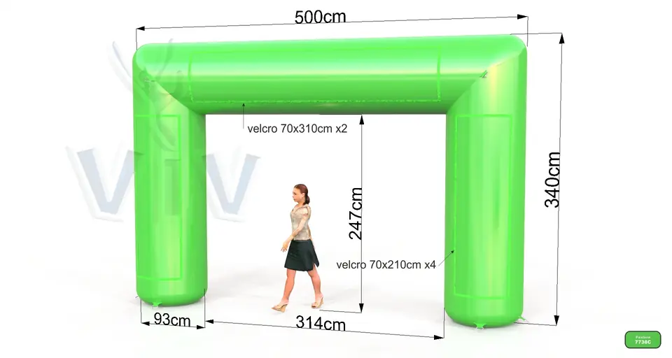 Rectangular gate 5 m commercial promotional inflatable gate