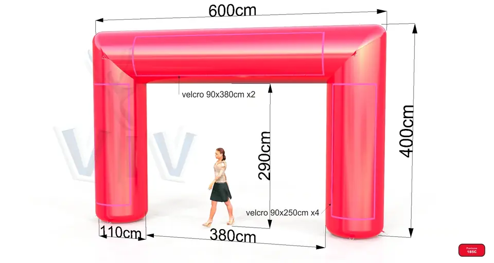 Rectangular gate 6 m commercial promotional inflatable gate