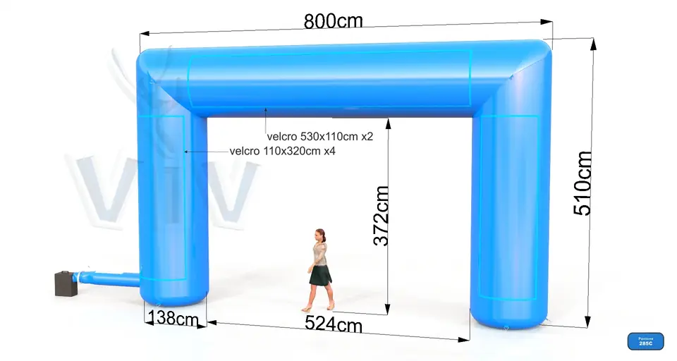 Rectangular gate 8 m commercial promotional inflatable gate