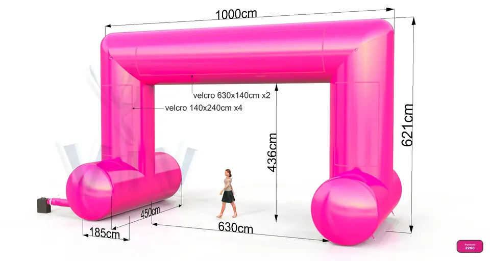 Rectangular self-standing gate 10 m commercial promotional inflatable gate