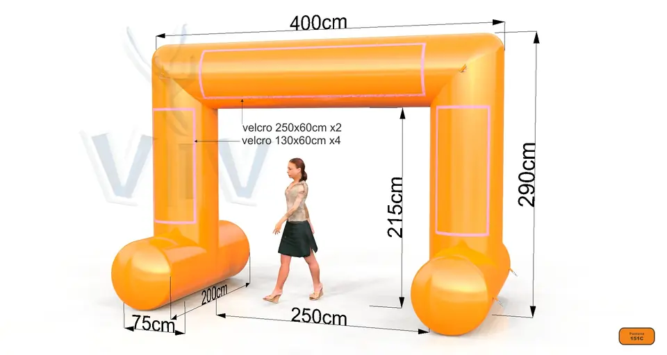 Rectangular Self-standing gate 4 m commercial promotional inflatable gate
