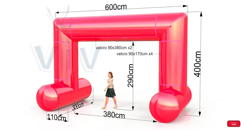 Rectangular self-standing gate 6 m commercial promotional inflatable gate