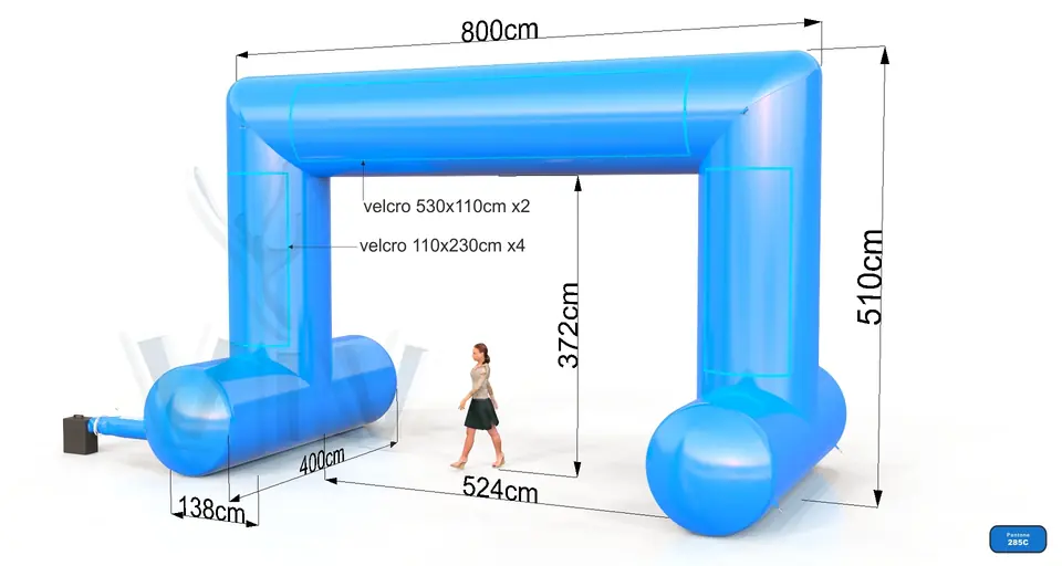 Rectangular self-standing gate 8 m commercial promotional inflatable gate