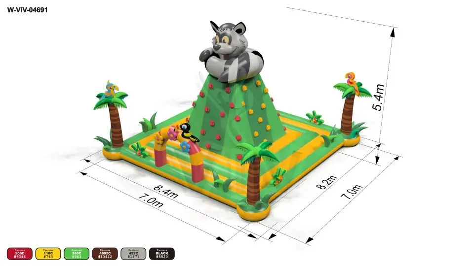 Mountain Lemur 8.2 x 8.4 x 5.4 m commercial inflatable climbing mountain