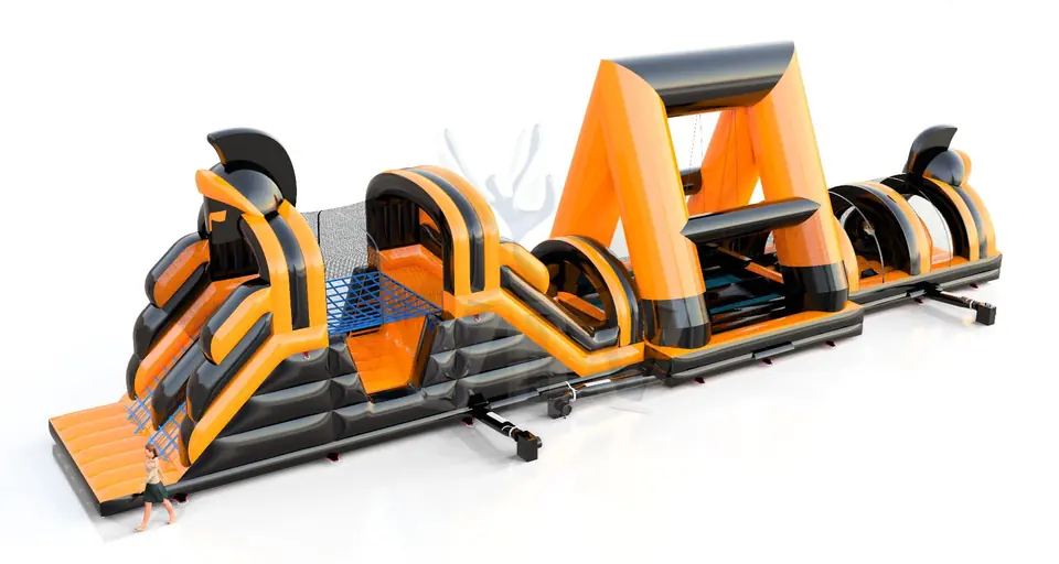 Active Center Gladiators with nets - Collection Fun in Black commercial inflatable obstacle course