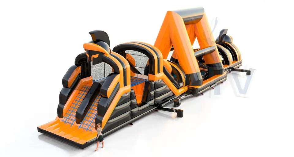 Active Center Gladiators with nets - Collection Fun in Black commercial inflatable obstacle course