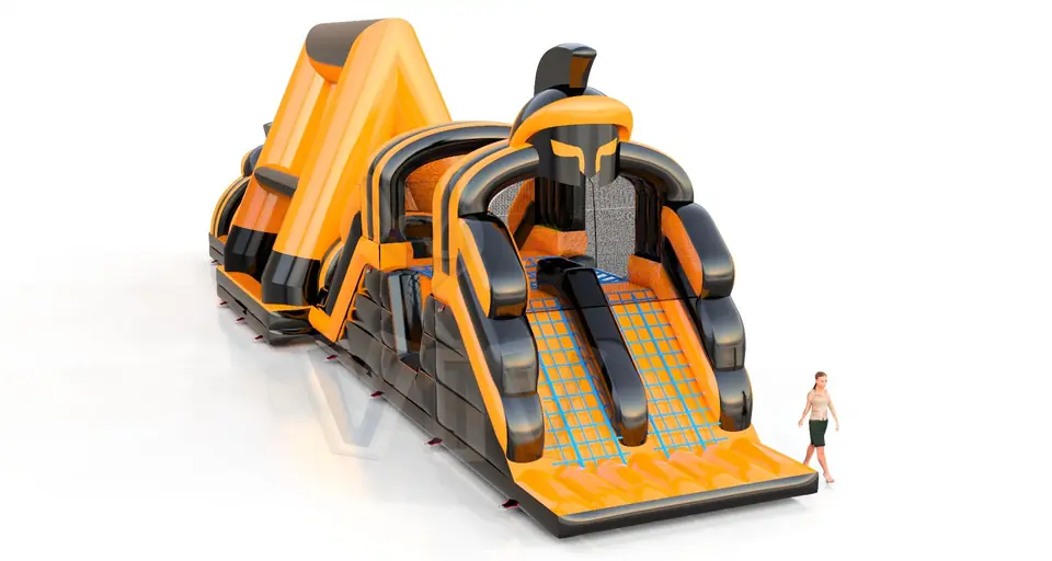 Active Center Gladiators with nets - Collection Fun in Black commercial inflatable obstacle course