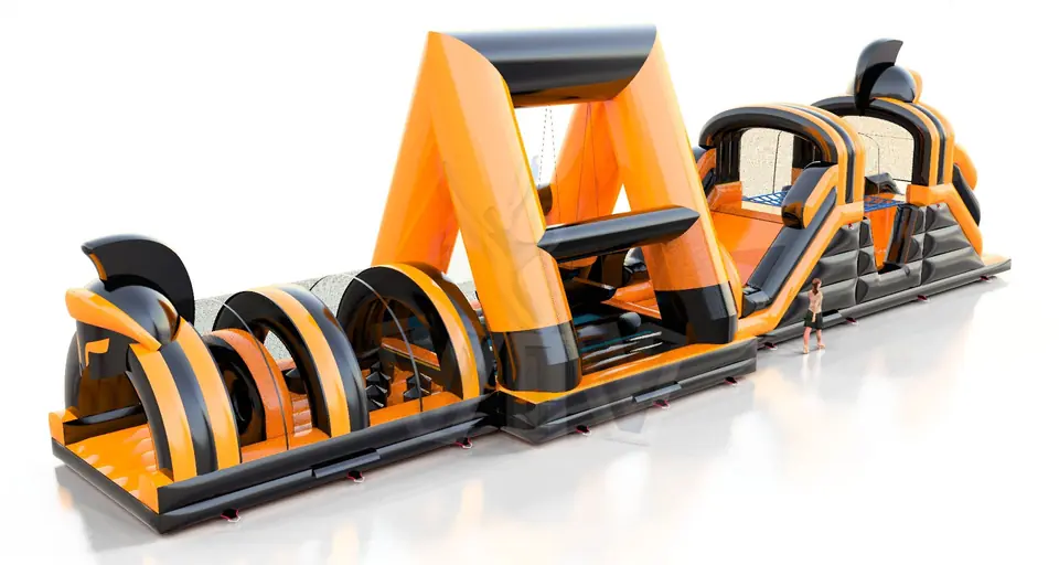 Active Center Gladiators with nets - Collection Fun in Black commercial inflatable obstacle course