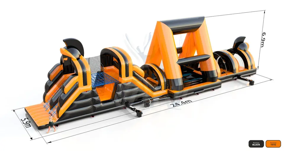 Active Center Gladiators with nets - Collection Fun in Black commercial inflatable obstacle course