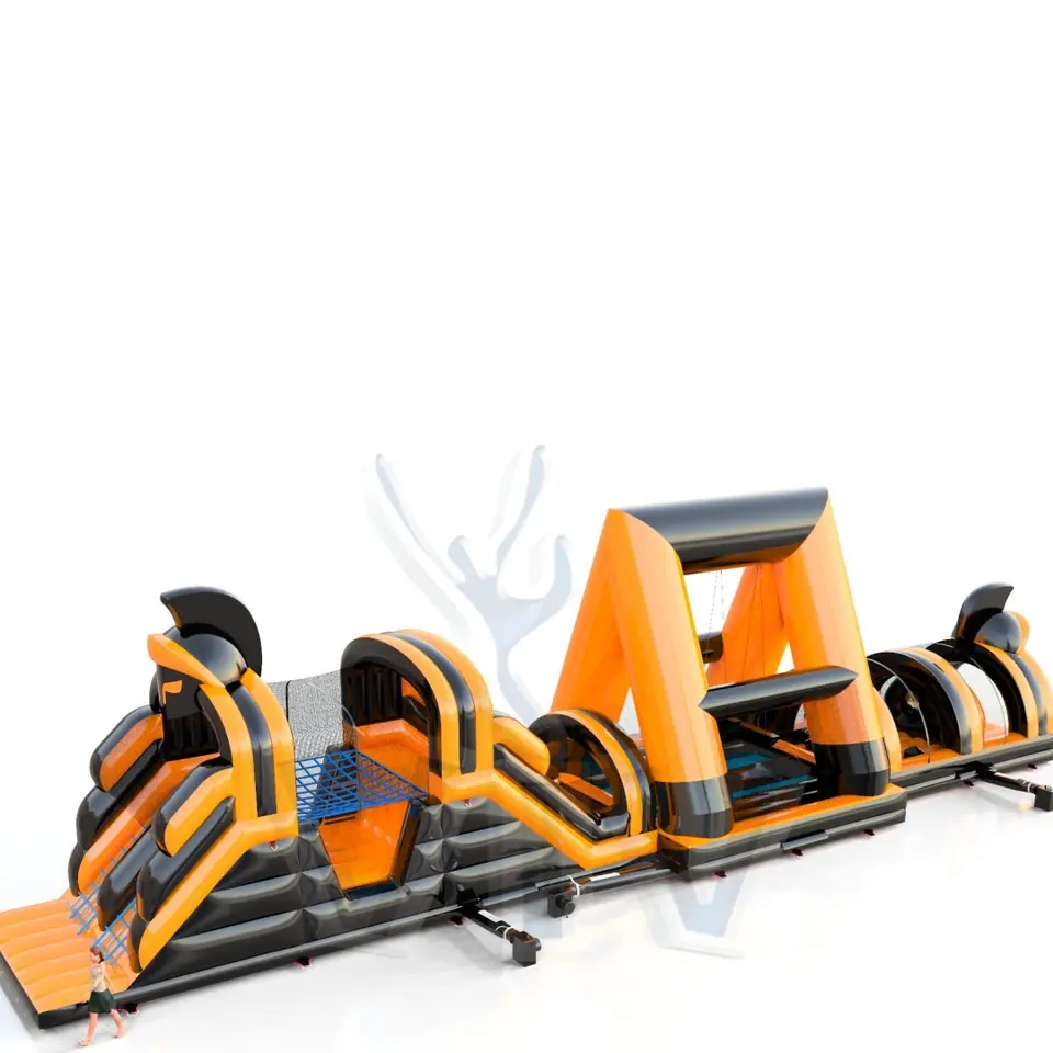 Active Center Gladiators with nets - Collection Fun in Black commercial inflatable obstacle course