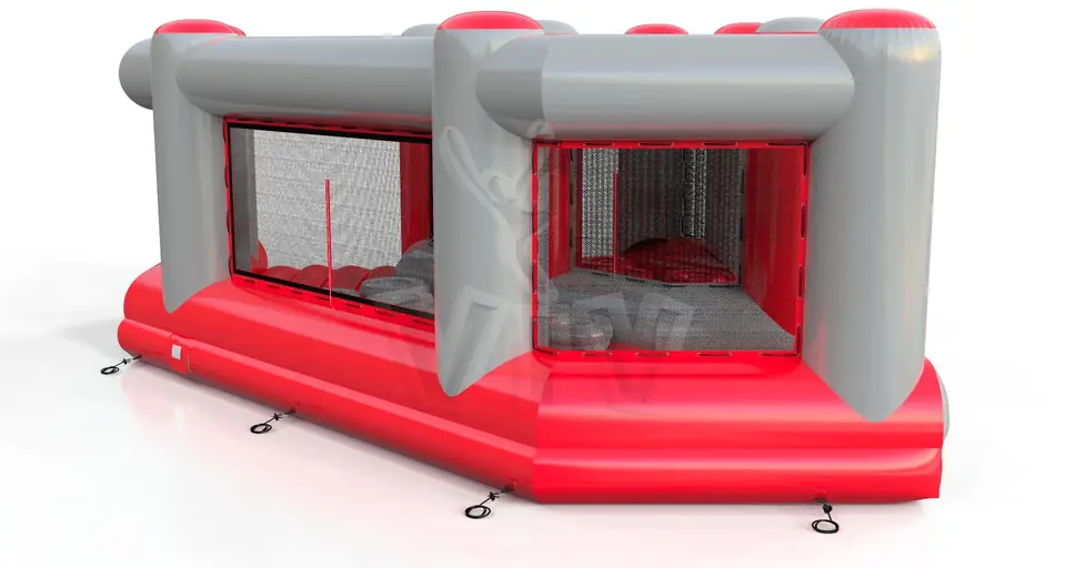 Corner for obstacle course with tires commercial inflatable obstacle course