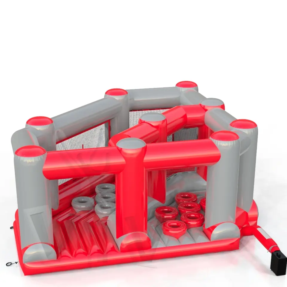 Corner for obstacle course with tires commercial inflatable obstacle course