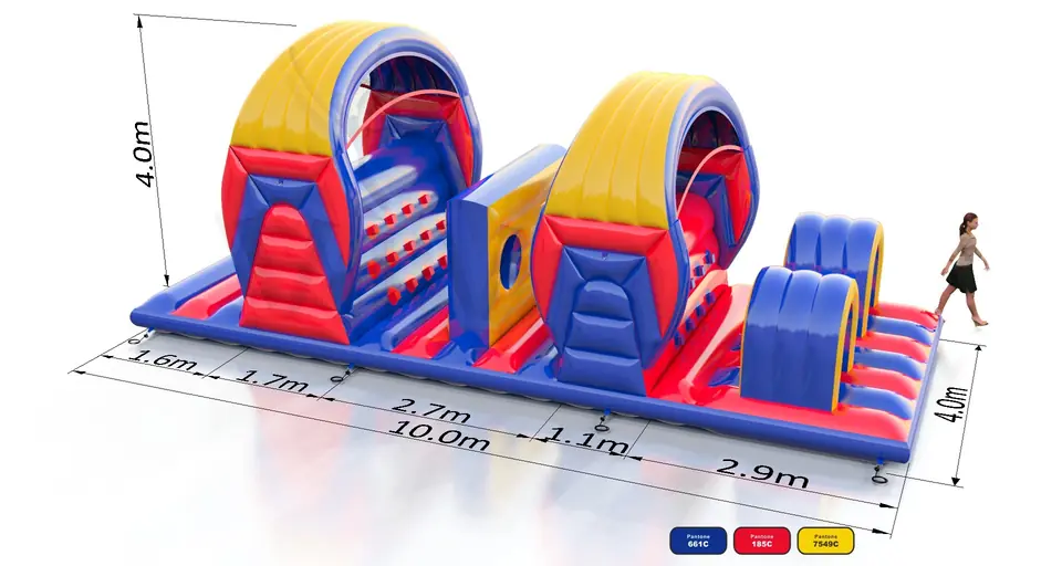 Obstacle course 10 m commercial inflatable obstacle course