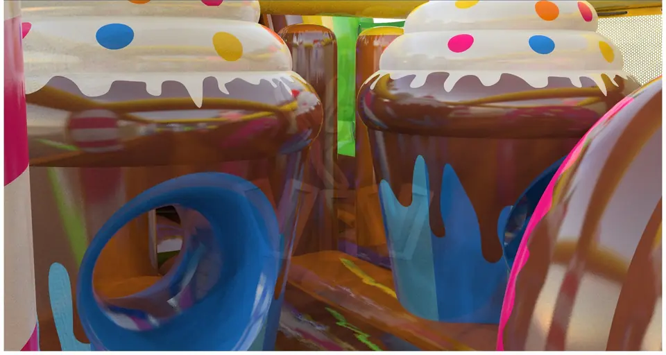 Obstacle Course Confectionery commercial inflatable obstacle course