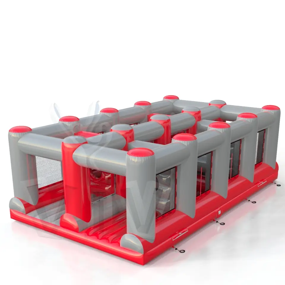 Obstacle course for squeezing through commercial inflatable obstacle course