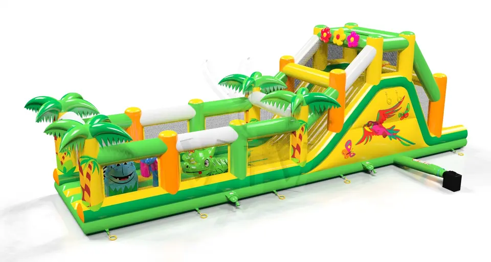 Obstacle Course L with fence Tropical Islands commercial inflatable obstacle course