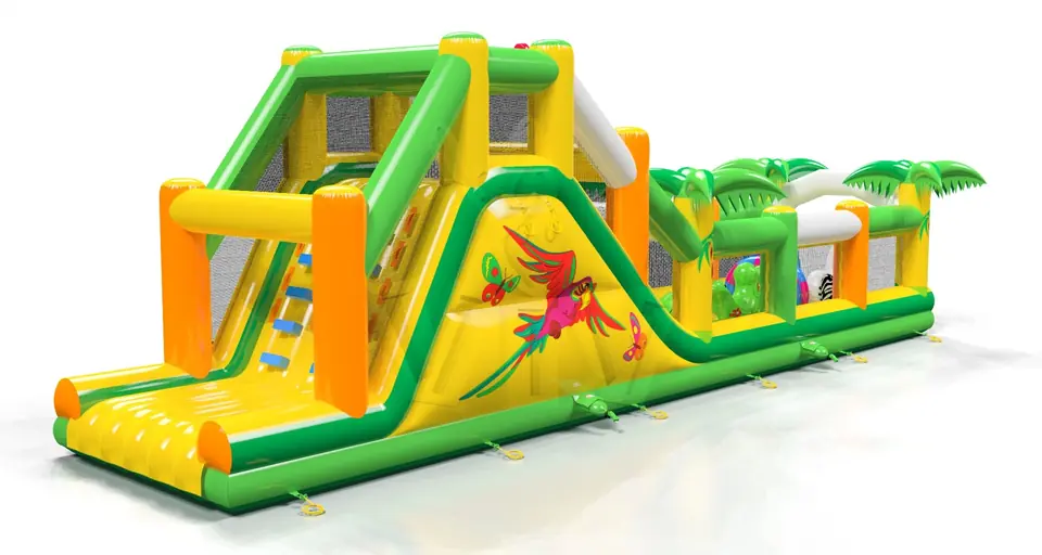 Obstacle Course L with fence Tropical Islands commercial inflatable obstacle course