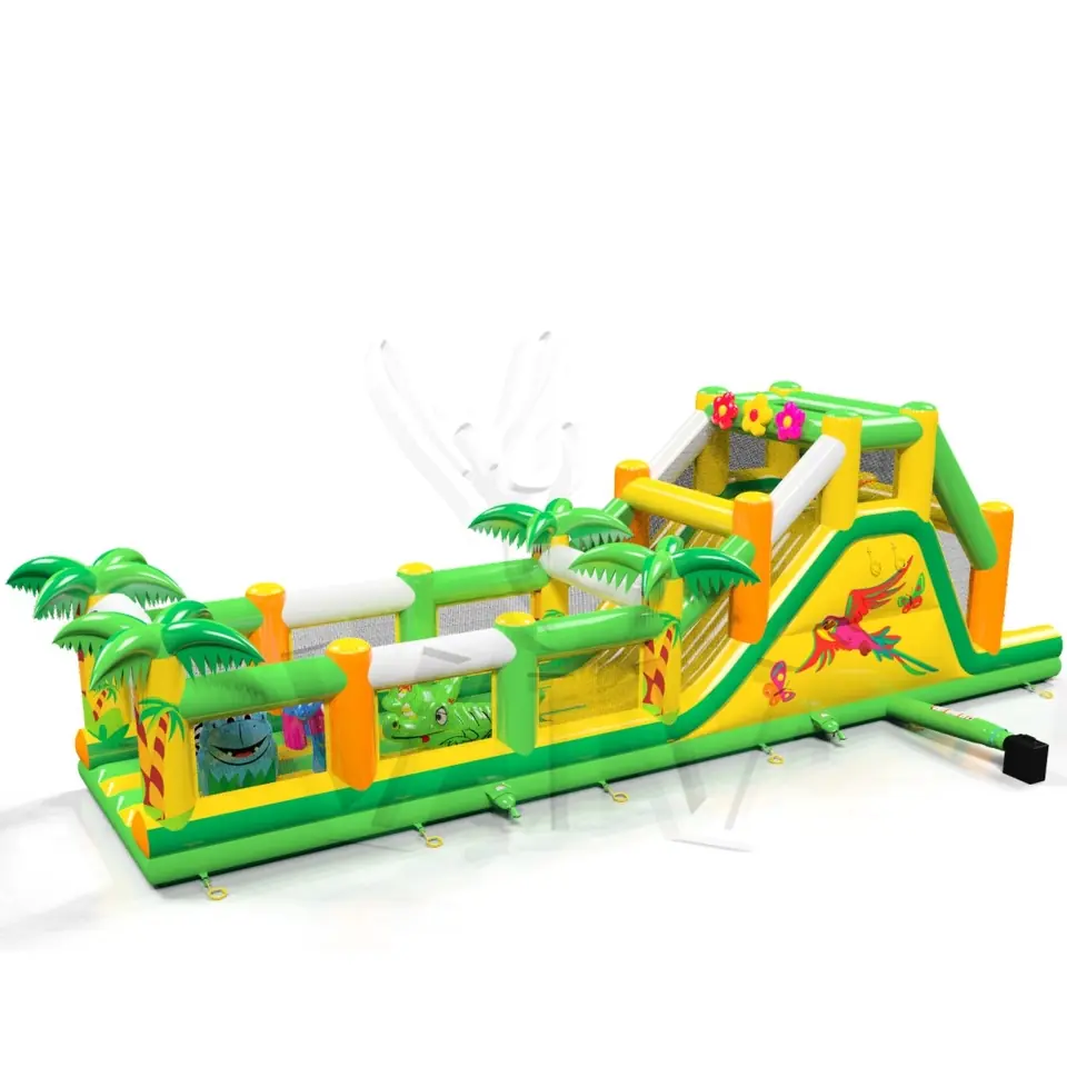 Obstacle Course L with fence Tropical Islands commercial inflatable obstacle course