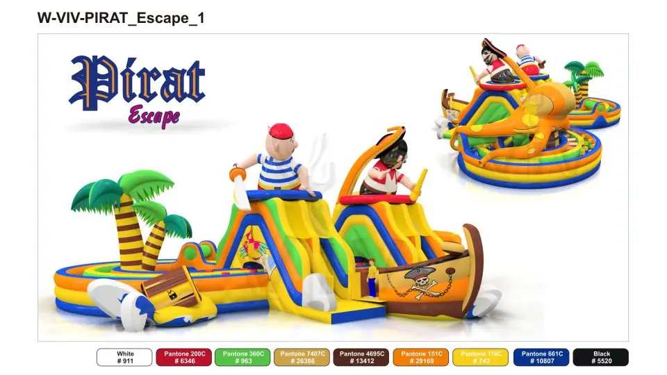 Obstacle Course Mystery Island - Collection Pirate commercial inflatable obstacle course