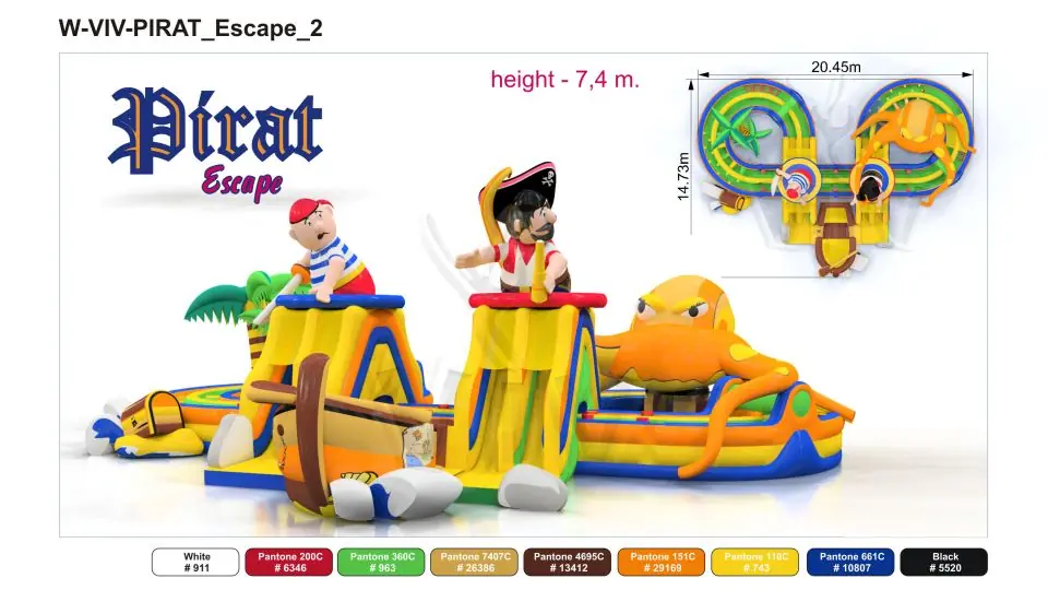 Obstacle Course Mystery Island - Collection Pirate commercial inflatable obstacle course