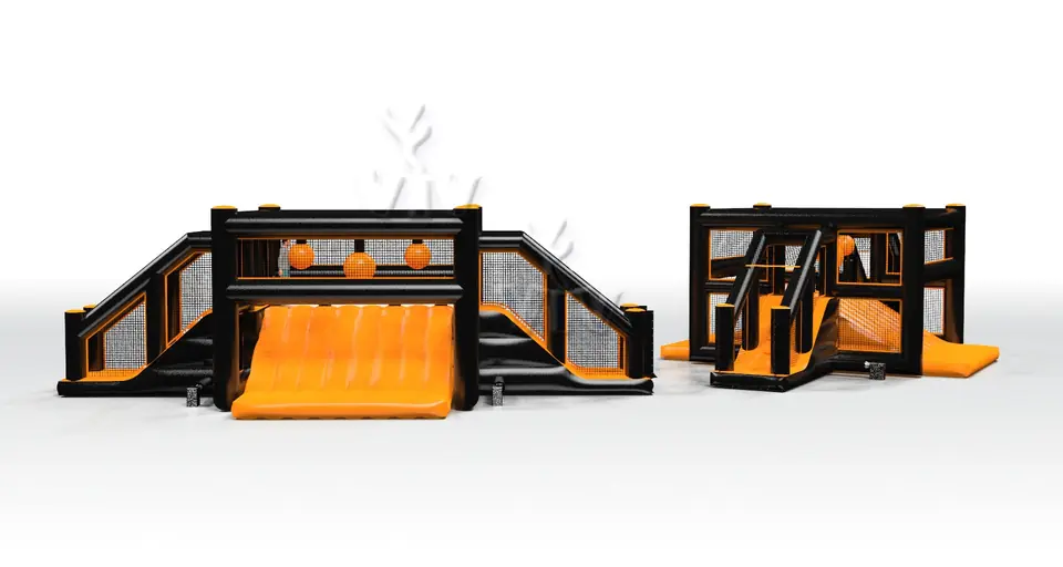Obstacle Course N3 Black and Orange commercial inflatable obstacle course