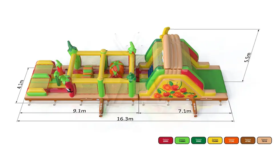 Obstacle Course Pizza commercial inflatable obstacle course