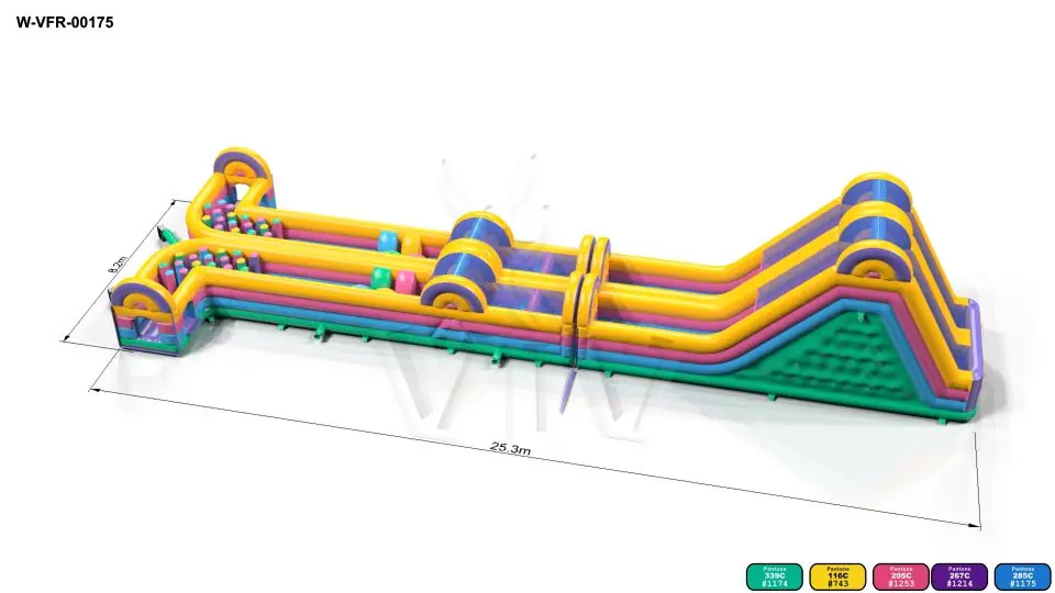 Obstacle Course Redical Run XL - 25.3 x 8.2 m commercial inflatable obstacle course
