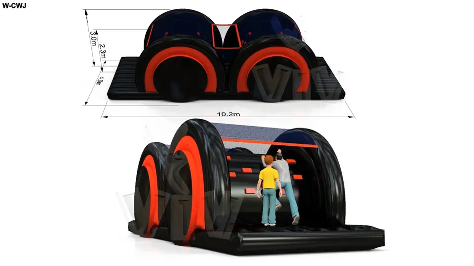 Obstacle course roller 10.2 x 4 m commercial inflatable obstacle course