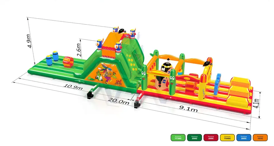 Obstacle Course Saloon commercial inflatable obstacle course