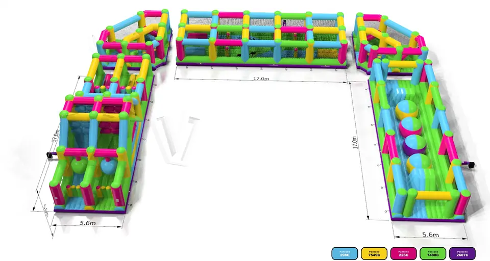 Obstacle Course Universal commercial inflatable obstacle course