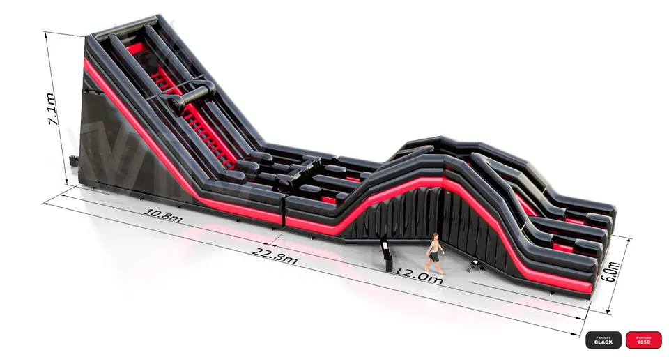 Obstacle Course Vrec Fun in Black commercial inflatable obstacle course