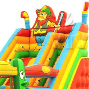 Obstacle Course Western with slide commercial inflatable obstacle course