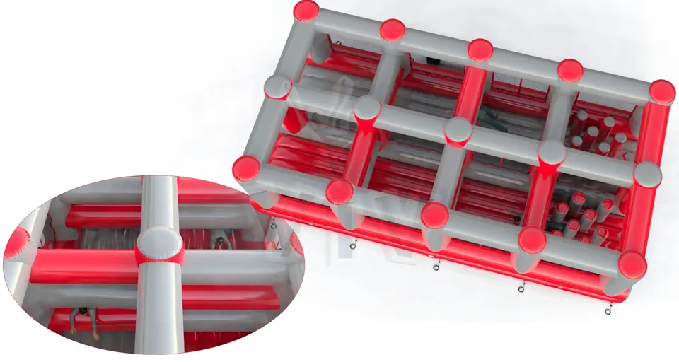 Obstacle course with pipes commercial inflatable obstacle course