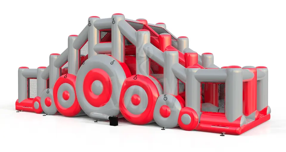Obstacle course with slide commercial inflatable obstacle course
